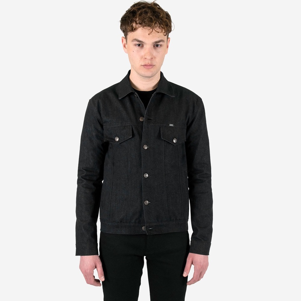 STRAIGHT TO HELL OUTSIDER – DARK KING – RAW DENIM JACKET Black - Small